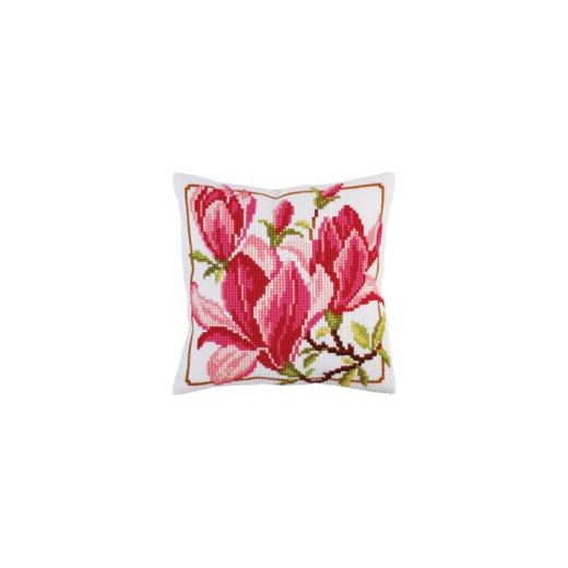 Collection dArt - Kreuzstichkissen Magnolia flowers