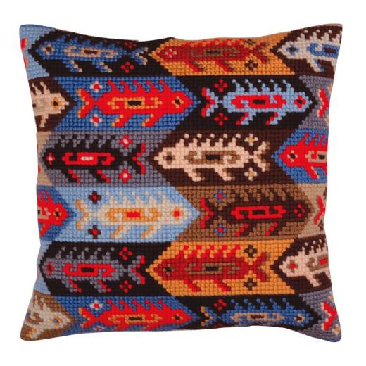 Collection dArt - Kreuzstichkissen Ornament - fish