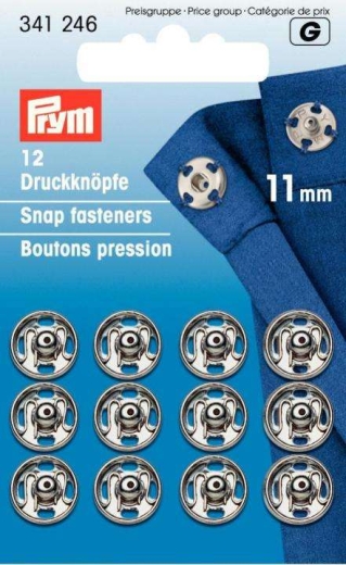 Annäh-Druckknöpfe Ø 11 mm silberfarbig - Prym