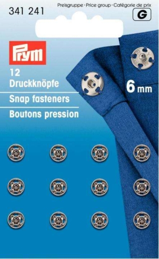 Annäh-Druckknöpfe Ø 6 mm silberfarbig - Prym