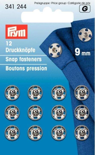 Annäh-Druckknöpfe Ø 9 mm silberfarbig - Prym 341244