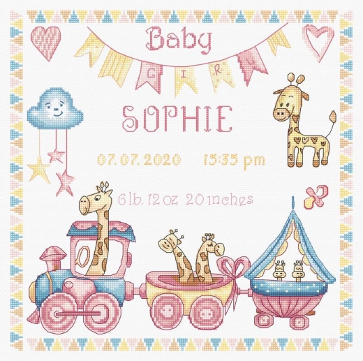 Leti Stitch - Baby Girl Record (Stickpackung)