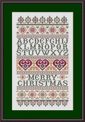 Merry Christmas Alphabet Sampler - Happiness Is Heartmade (Stickvorlage)