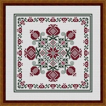 Stickvorlage Happiness Is Heartmade - Pomegranate Square