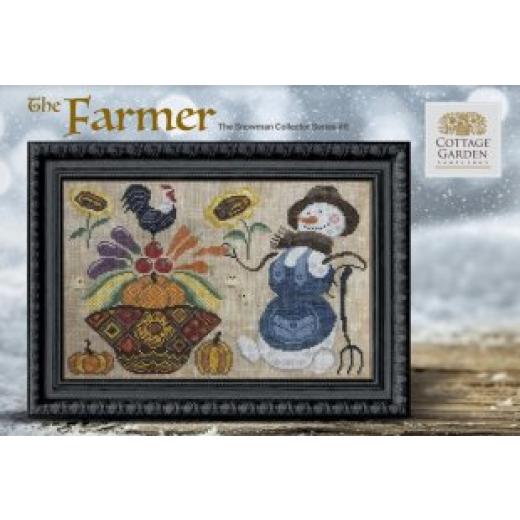 Stickvorlage Cottage Garden Samplings - Snowman Collector 8 - The Farmer