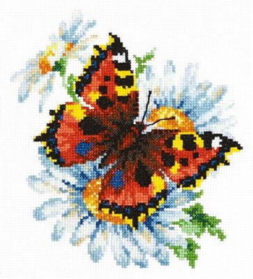 Magic Needle - Stickbild Butterfly and Daisies