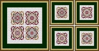 Stickvorlage Happiness Is Heartmade - Mini Framed Red Flowers