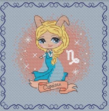 Zodiacal Princess 11 Capricorn - Les Petites Croix De Lucie (Stickvorlage)