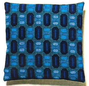 Fremme Stickpackung - Kissen Blaue Steine 40x40 cm