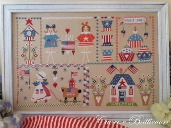 Stickvorlage Cuore E Batticuore - Stars And Stripes In Quilt