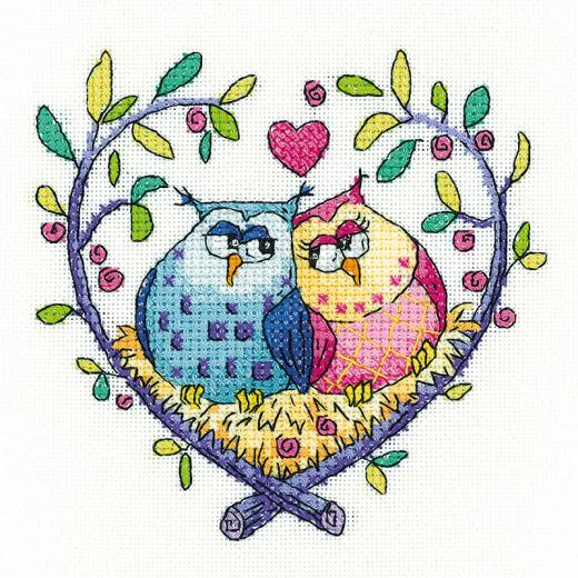 Heritage Crafts - Love Owls (Stickpackung)