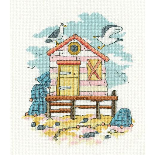 Heritage Crafts - Pink Beach Hut (Stickpackung)