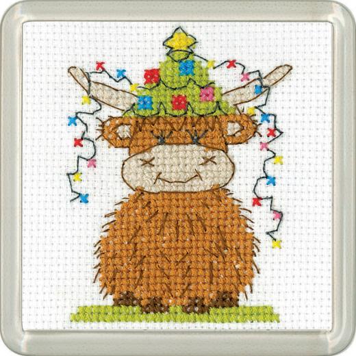 Heritage Crafts - Untersetzer Highland Christmas Lights (Stickpackung)