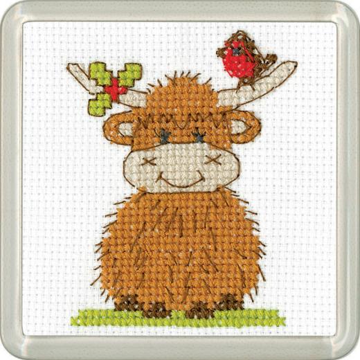 Heritage Crafts - Untersetzer Highland Robin & Holly