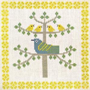 Fremme Stickpackung - Vögel im Baum