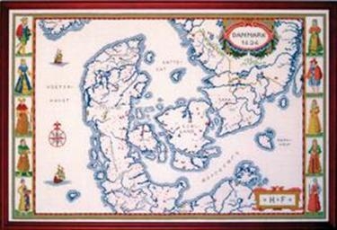 Haandarbejdets Fremme - Landkarte Dänemark (Stickpackung)