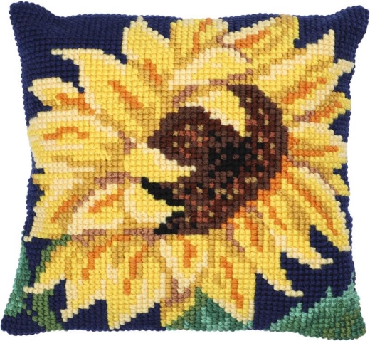 Kreuzstichkissen Stickpackung Sonnenblume mit Garn 40x40 cm  PN-0147040 