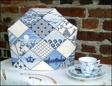 Haandarbejdets Fremme - Kaffeewärmer Blaue Deco