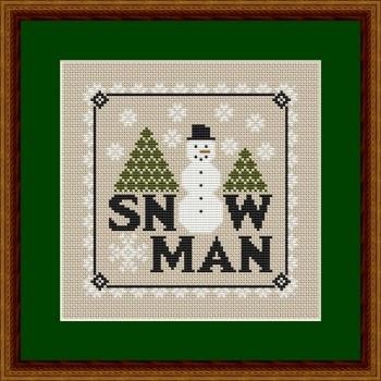 Stickvorlage Happiness Is Heartmade - Winter Snowman 