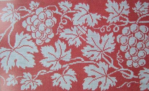 Haandarbejdets Fremme - Tischdecke Weinranke rot
