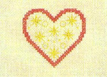 Fremme Stickpackung - Herz mit Sternen 9x12 cm