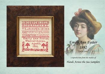 Hands Across The Sea Samplers - Emily Ann Foster 1892