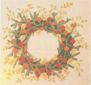 Haandarbejdets Fremme - Tischdecke Getreidekranz