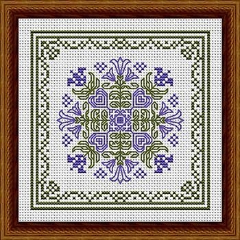 Stickvorlage Happiness Is Heartmade - July Hearts Square With Red Roses