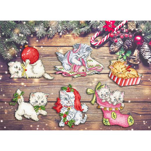 Leti Stitch - Christmas Kitties Ornaments incl. Embellishments (Stickvorlage)