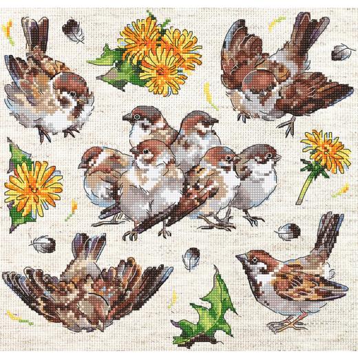 Leti Stitch Stickpackung - Sparrows