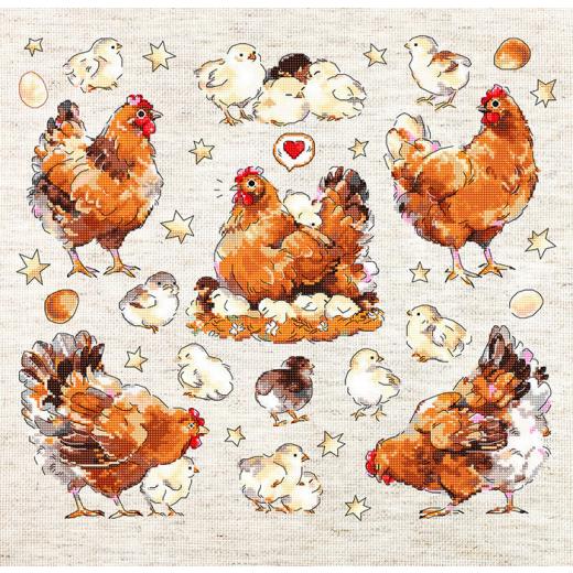 Leti Stitch - Pied Hens