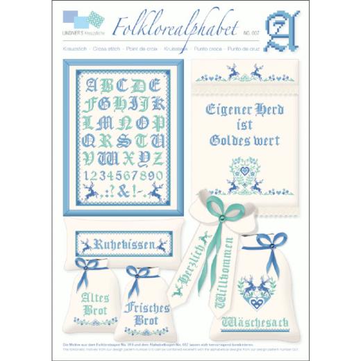 Stickvorlage Lindners Kreuzstiche - Folklorealphabet eisig