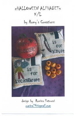 Stickvorlage Romys Creations - Halloween Alphabet - K & L