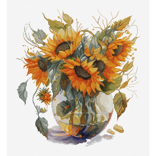 Luca-S Stickpackung - Vase with Sunflower