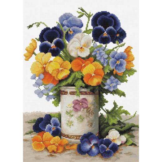 Pansies Bouquet - Luca-S (Stickpackung)