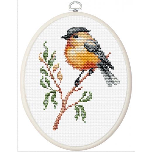 Luca-S - Bird On The Branch mit Stickring (Stickpackung)