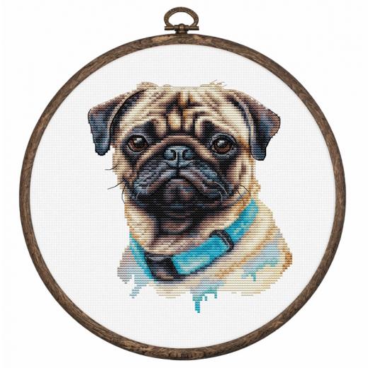 Luca-S Stickpackung - Mops Pug mit Stickring