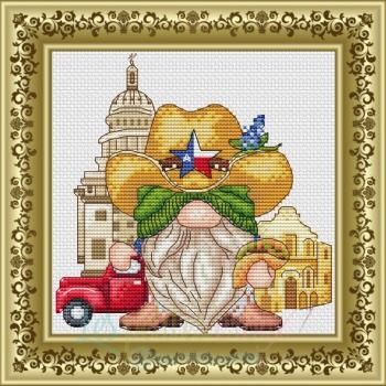 Gnome To Texas - Les Petites Croix De Lucie (Stickvorlage)
