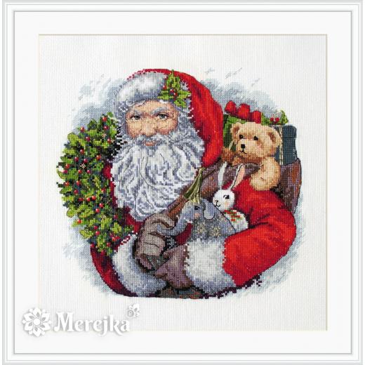 Merejka Stickpackung - Santa with Wreath