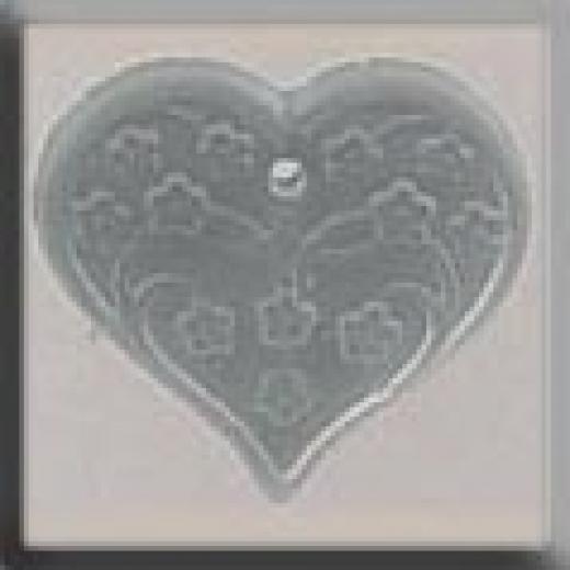12183 Mill Hill Glass Treasures - Medium Floral Emb. Heart Matte Crystal