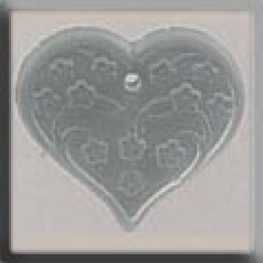 Mill Hill Glass Treasures 12183 - Medium Floral Emb. Heart Matte Crystal