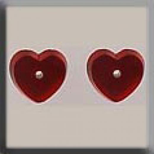 Mill Hill Glass Treasures 12239 - Petite Flat Heart Matte Ruby