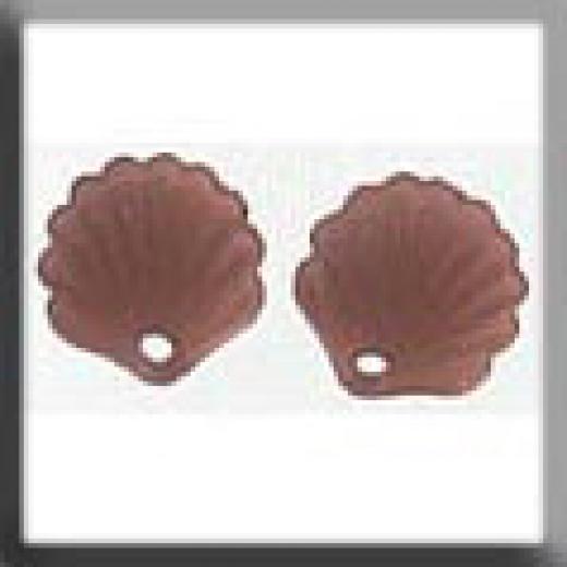 Mill Hill Glass Treasures 12244 - Scalloped Shell 8 mm Matte Dark Rosaline