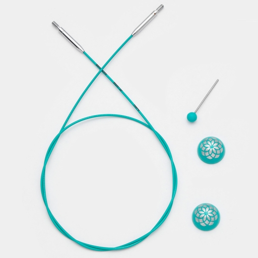 KnitPro Seil für Nadelspitzen 100 cm Mindful blaugrün