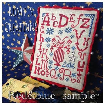 Stickvorlage Romys Creations - Red & Blue Sampler