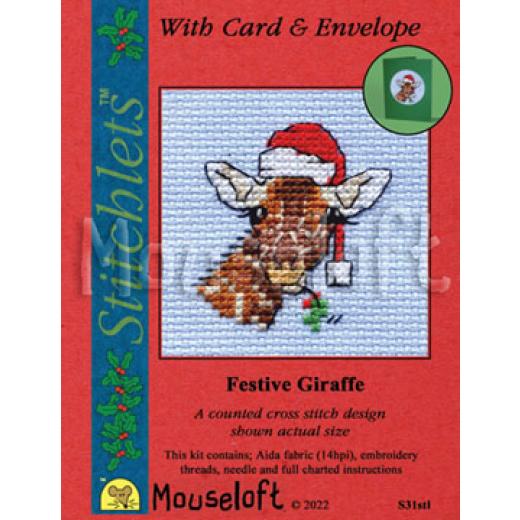 Mouseloft - Festive Giraffe mit Passepartoutkarte