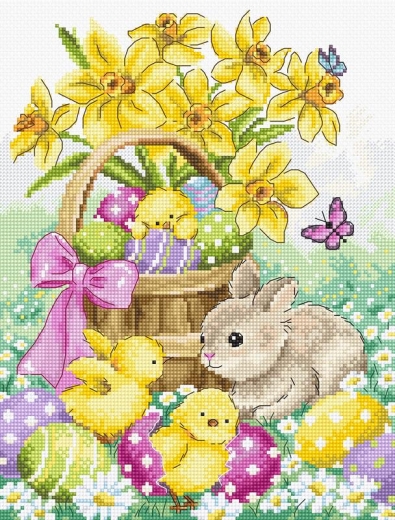Leti Stitch Stickpackung - Easter Rabbit and Chicks