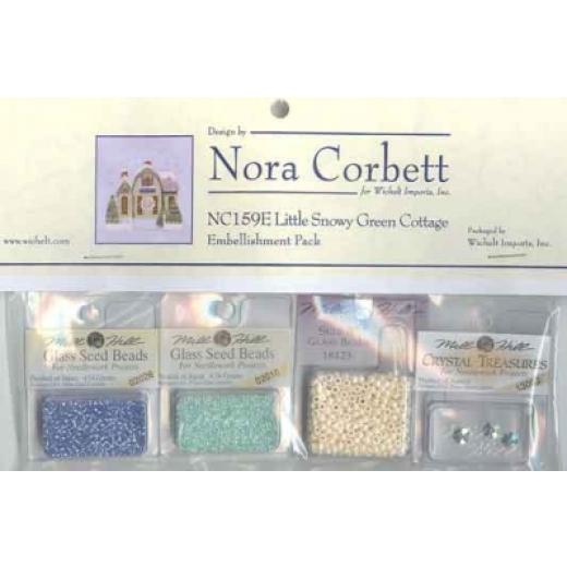 Embellishment Pack Little Snowy Green Cottage - Nora Corbett