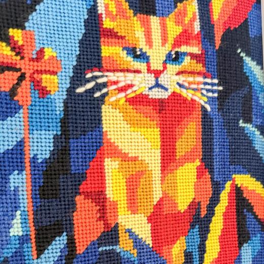 Milpoint - Needlepoint Midnight Cat