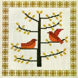 Fremme Stickpackung - Vögel im Baum
